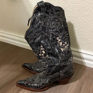 Corral Black and Brown Embroidered Boots